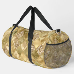BOLSO DE DEPORTE GRANDE VISTA DE TEXTURA DE DIAMANTES DE ORO SHINY