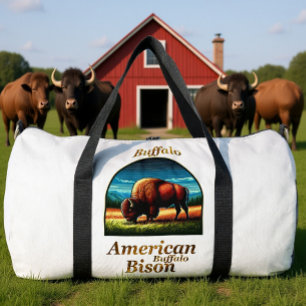 Bolso De Deporte Grande Vista majestuosa de la vida silvestre del búfalo a