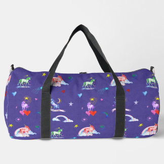 Bolso De Deporte Grande Watercolor Unicornios