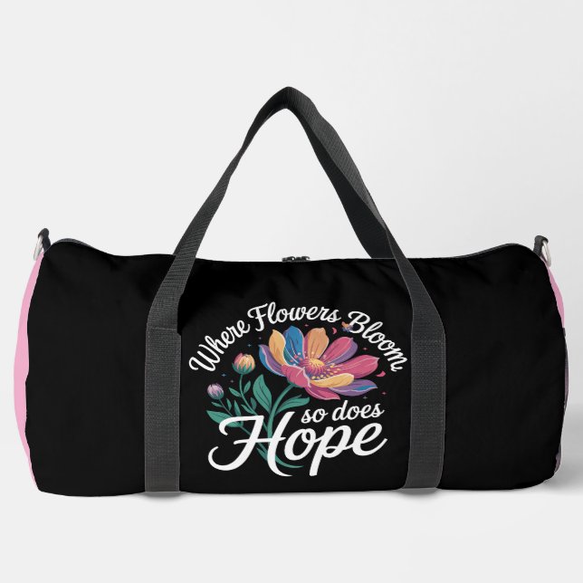 Bolso De Deporte Grande Where Flowers Bloom, Hope Blossoms (Anverso)