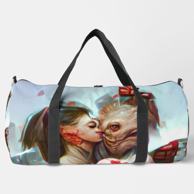 Bolso De Deporte Grande Whimsical Alien Romance (Anverso)