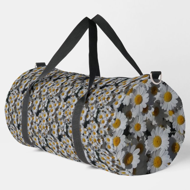 Bolso De Deporte Grande White Daisies (Esquina izquierda)