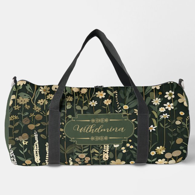 Bolso De Deporte Grande Wilhelmina Dark Daisy Floral (Anverso)