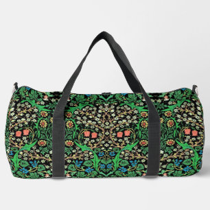Bolso De Deporte Grande William Morris Jacobean Floral, fondo negro