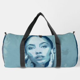 Bolso De Deporte Grande "Woman in Blue" Premium Canvas 