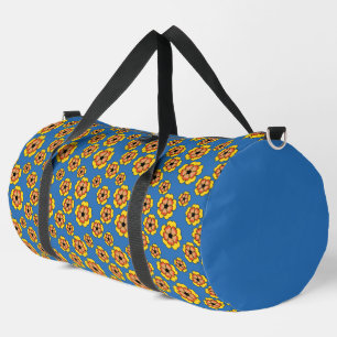 Bolso De Deporte Grande Yellow Orange Flowers Pattern