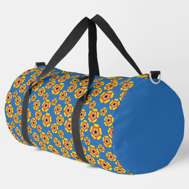 Bolso De Deporte Grande Yellow Orange Flowers Pattern (Esquina izquierda)