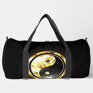 Bolso De Deporte Grande Yin Yang dorado en negro
