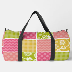 Bolso De Deporte Grande Zigzag, Chevron, Polka Dots, Gingham, Patchwork