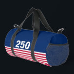 Bolso De Deporte Pequeño 250 Red White and Blue USA Anniversary<br><div class="desc">In celebration of America's 250th birthday,  a blue field is at the top with 250 in white text. Red and white stripes are across the bottom that are reminiscent of the American flag.</div>