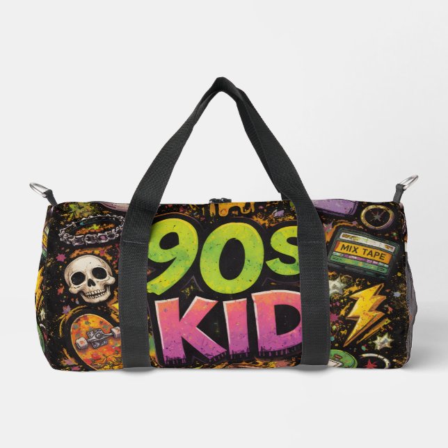 Bolso De Deporte Pequeño 90s Kids Retro Pizza Fun Pattern (Anverso)