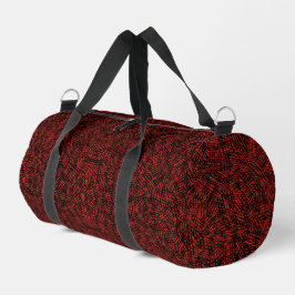 Bolso De Deporte Pequeño Abstract Contemporary Black Crosshatch On Red Rust