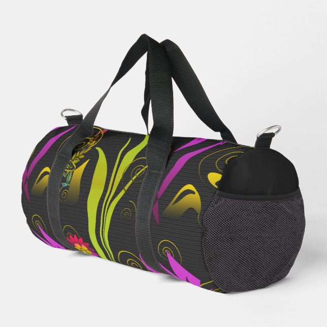 Bolso De Deporte Pequeño Abstract Floral with Spirals 1