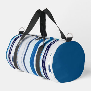 Bolso De Deporte Pequeño Abstract Symphony in Blue 5 (Vertical Lines)