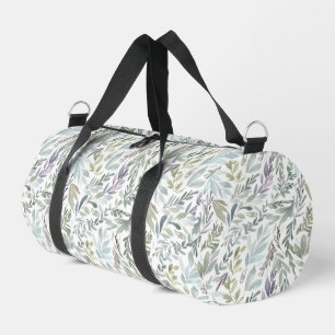 Bolso De Deporte Pequeño Acuarela Botánica Verde Azul