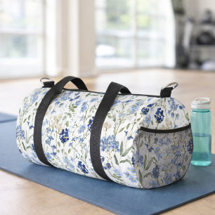 Bolso De Deporte Pequeño Acuarela de Flor Silvestre Azul
