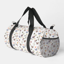Bolso De Deporte Pequeño Acuarela de flor silvestre morada, abeja y maripos