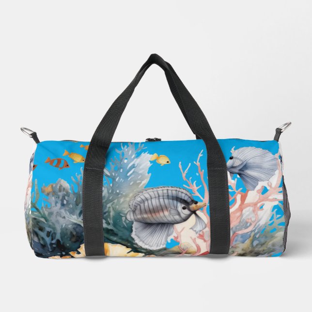 Bolso De Deporte Pequeño Acuario de pintura marina (Anverso)