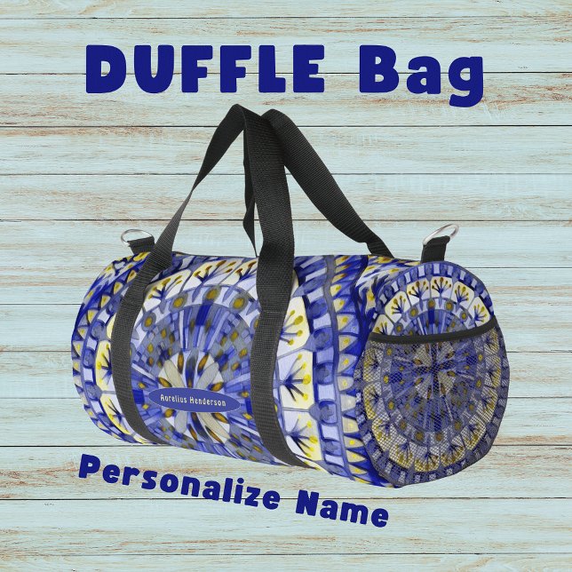Bolso De Deporte Pequeño Agua azul de la Marina Mosaica Boho - (Subido por el creador)