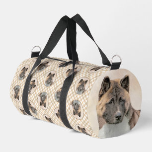 Bolso De Deporte Pequeño Akita American Inu Japonesa Sable Pintando Arte De