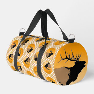 Bolso De Deporte Pequeño Alce Toro Bugling al Atardecer Arte Original de Vi