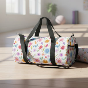 Bolso De Deporte Pequeño Alfombra de Yoga Flor Silvestre Boho Azul Púrpura
