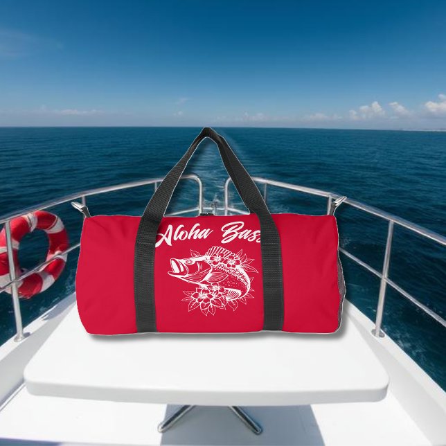 Bolso De Deporte Pequeño Aloha Bass-Hawaii Cherry Red (Aloha Bass Bass Fish Hawaiian Tropical Flowers Fisherman Trend Toiletry Bag Cherry red)