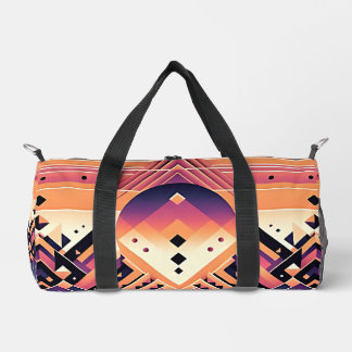 Bolso De Deporte Pequeño Amanecer geométrico - Simetría negrita