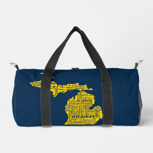 Bolso De Deporte Pequeño Amarillo divertido y azul marino de las ciudades d
