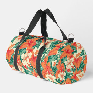 Bolso De Deporte Pequeño ambiente hawaiano patrón de flores tropicales colo