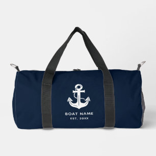 Bolso De Deporte Pequeño Ancla náutica personalizada azul marino
