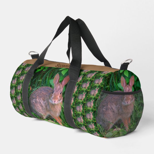 Bolso De Deporte Pequeño Animal personalizado de Conejo Marrón Silvestre (Esquina derecha)