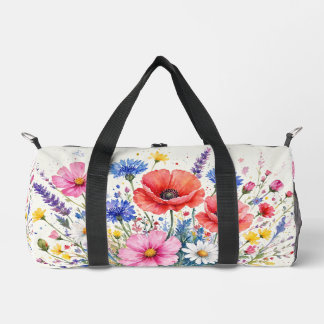 Bolso De Deporte Pequeño Arte floral de ramo de pradera de flores silvestre