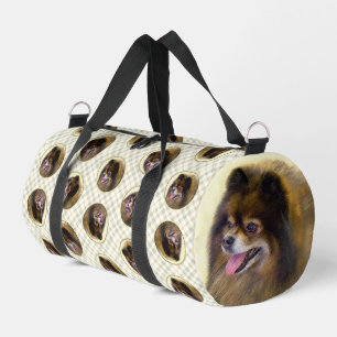 Bolso De Deporte Pequeño Arte Original de Perro Sable Naranja Pintura Pomer