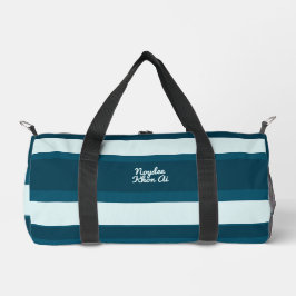 Bolso De Deporte Pequeño Asymmetric Stripes Horizontal Lines Sea Blue White