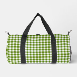 Bolso De Deporte Pequeño Avocado Green Plaid Gingham Retro Color