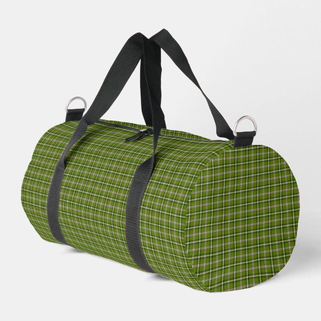 Bolso De Deporte Pequeño Avocado Green Plaid Windowpane Pattern Retro (Esquina izquierda)