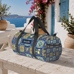 Bolso De Deporte Pequeño Azul chic citricos sicilianas Mediterráneo