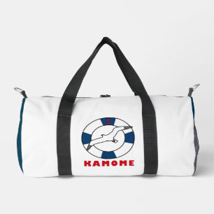 Bolso De Deporte Pequeño Azul de la Marina de los Anillos de Gaviota y Nata