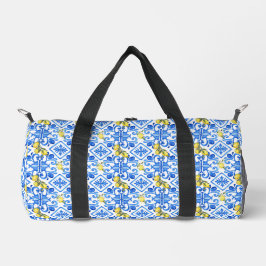 Bolso De Deporte Pequeño Azulejo Azul Limón Amarillo