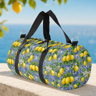 Bolso De Deporte Pequeño Azulejo de Acuarela de Campo Francés Azul Limón