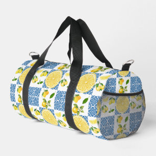 Bolso De Deporte Pequeño Azulejo Francés Campestre Limón Patrón Elegante Mo