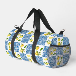 Bolso De Deporte Pequeño Azulejo Francés Campestre Limón Patrón Elegante Mo