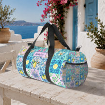 Azulejo siciliano turquesa cítrico Mediterráneo 