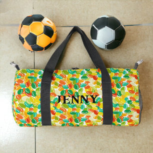 Bolso De Deporte Pequeño Azulejos amarillos multicolor en fondo blanco