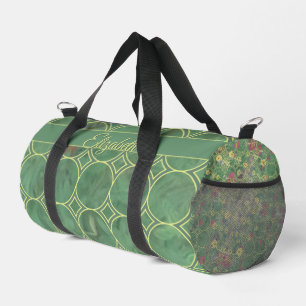 Bolso De Deporte Pequeño Azulejos verdes florales
