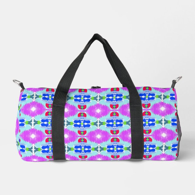 Bolso De Deporte Pequeño Azure Bloom Kaleidoscope (Anverso)