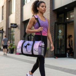 Bolso De Deporte Pequeño Baile de la Galaxia Púrpura con Notas Musicales