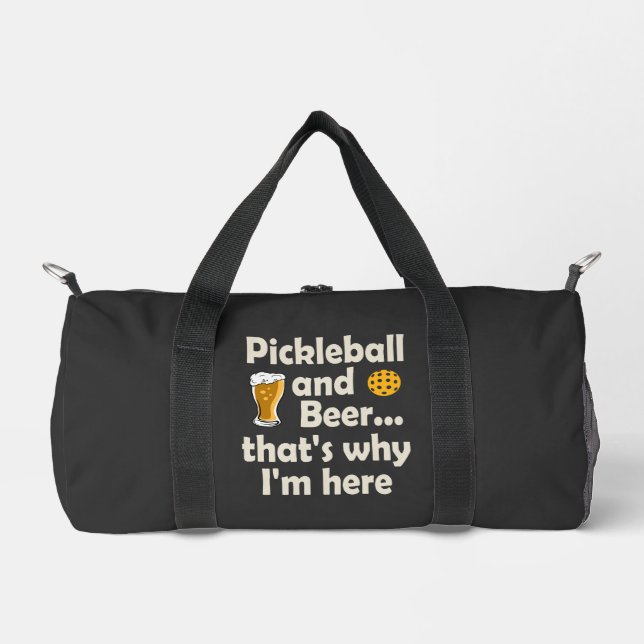 Bolso De Deporte Pequeño Baloncesto y cerveza por eso estoy aquí (Anverso)