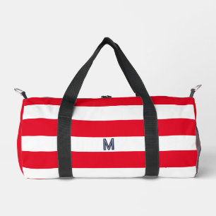 Bolso De Deporte Pequeño Banda roja de cabana y monograma de la marina pers